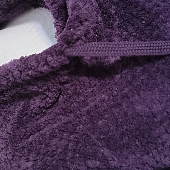 Faux Fur Deep Purple Pullover Kangaroo pockets Size Large - Picture 2 of 14